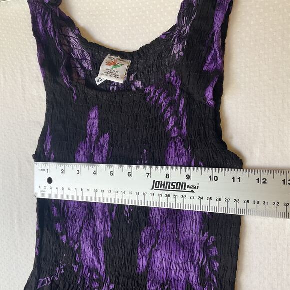 Unity Trading Women Dress ONE SIZE FITS ALL Purple Floral Sundress Hawaiian - Picture 4 of 8